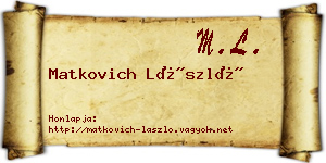 Matkovich László névjegykártya