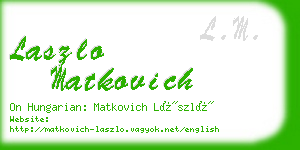 laszlo matkovich business card